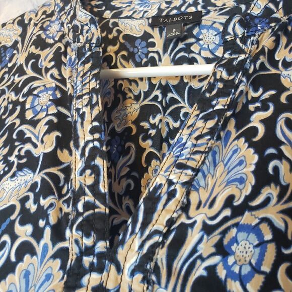 TALBOTS Floral V-neck Lighting Blouse Top - Picture 4 of 7